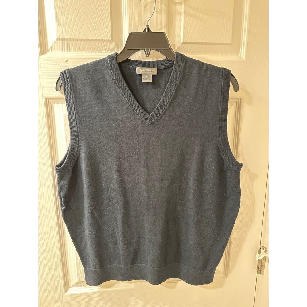 Daniel Cremieux Signature Collection Size Large 100% Supima Cotton BLK Knit Vest